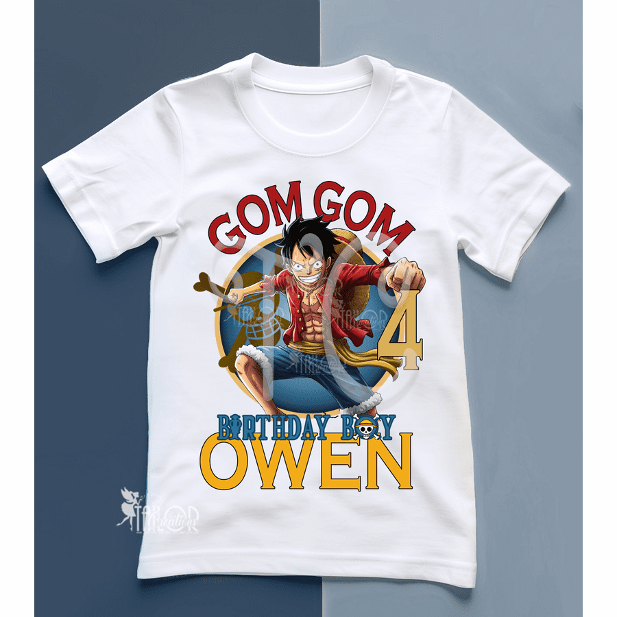 Monkey D Luffy Tee Shirt - Anime Birthday Party Outfit Boys - One Piece Birthday Ideas