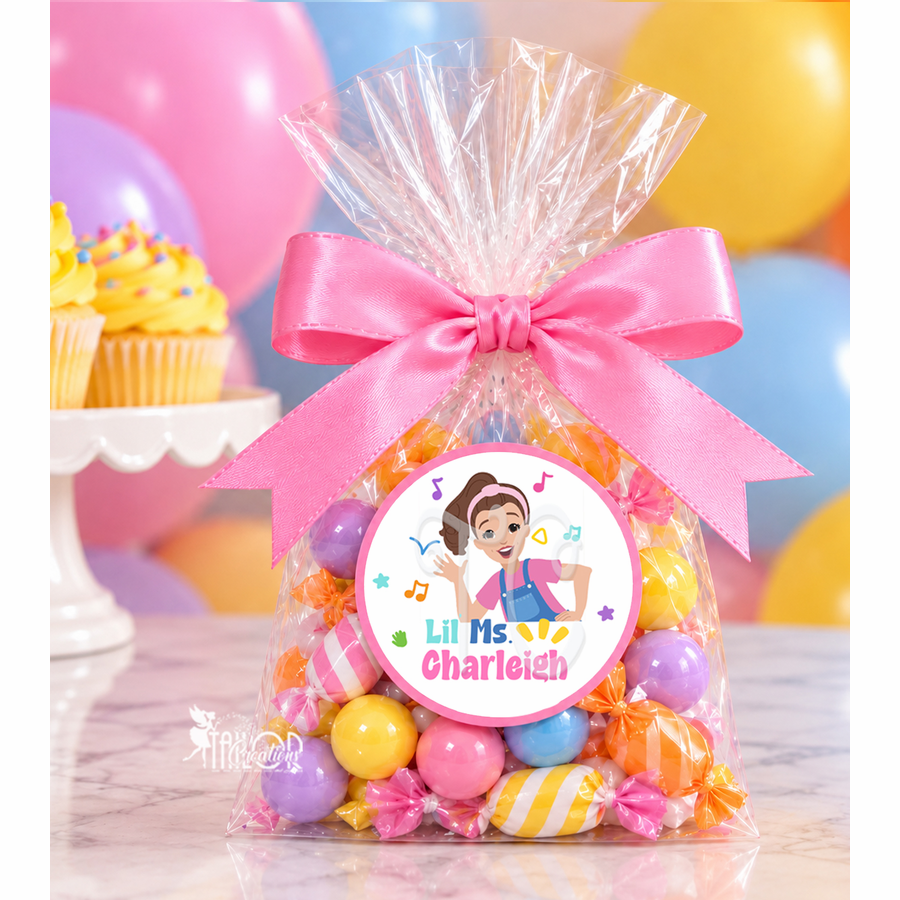 Ms Rachell Personalized Birthday Party Favor Stickers - Ms Rachel Custom Name Label Stickers