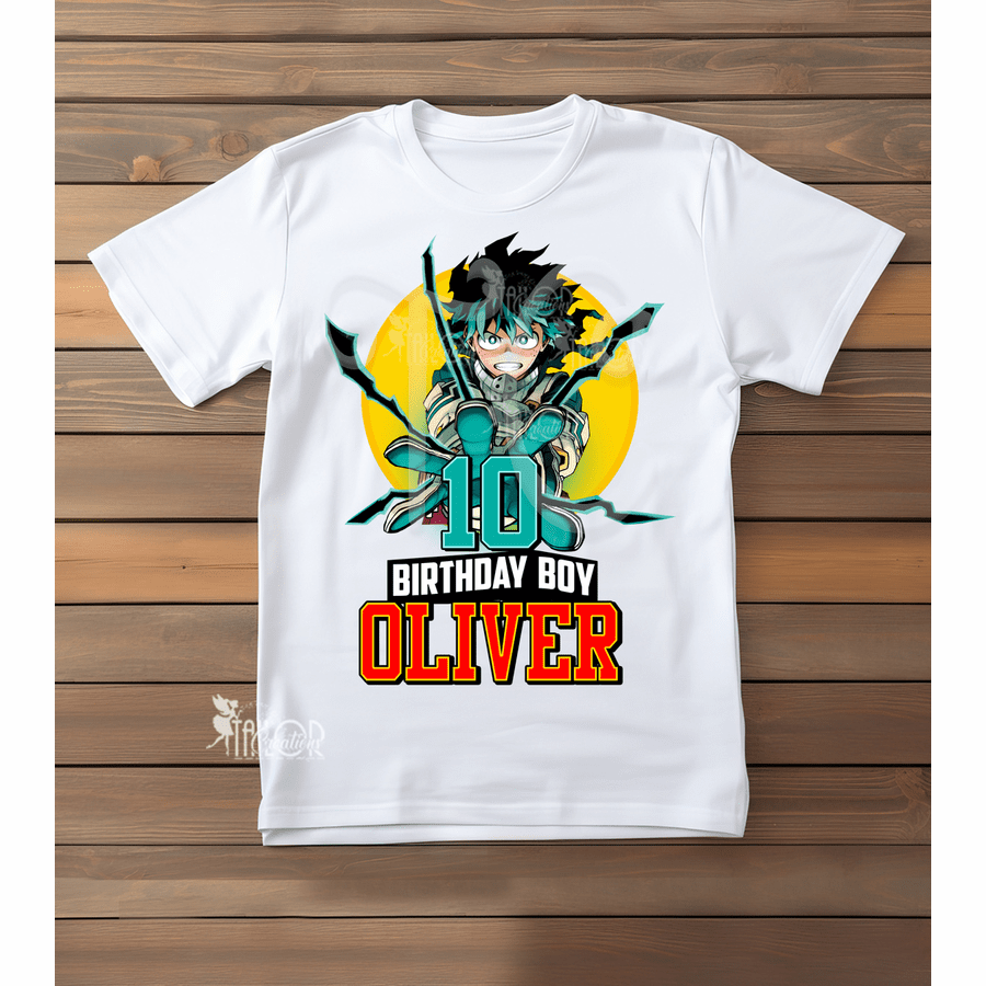 My Hero Academia Anime Custom Birthday T Shirt Toddler Kids Youth Matching Family Shirts Favors Boys Party Supplies Ideas