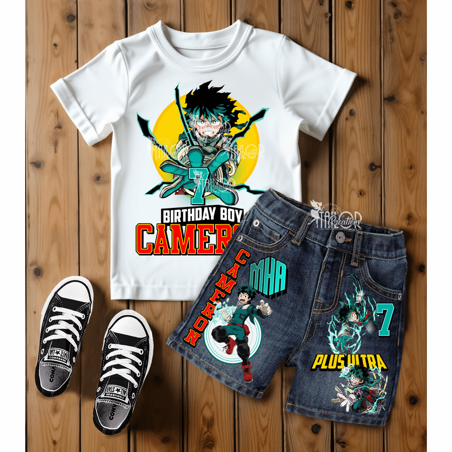 My Hero Academia Deku Birthday Outfit for Boys - Anime Birthday Outfit Boys - Anime Denim Outfit