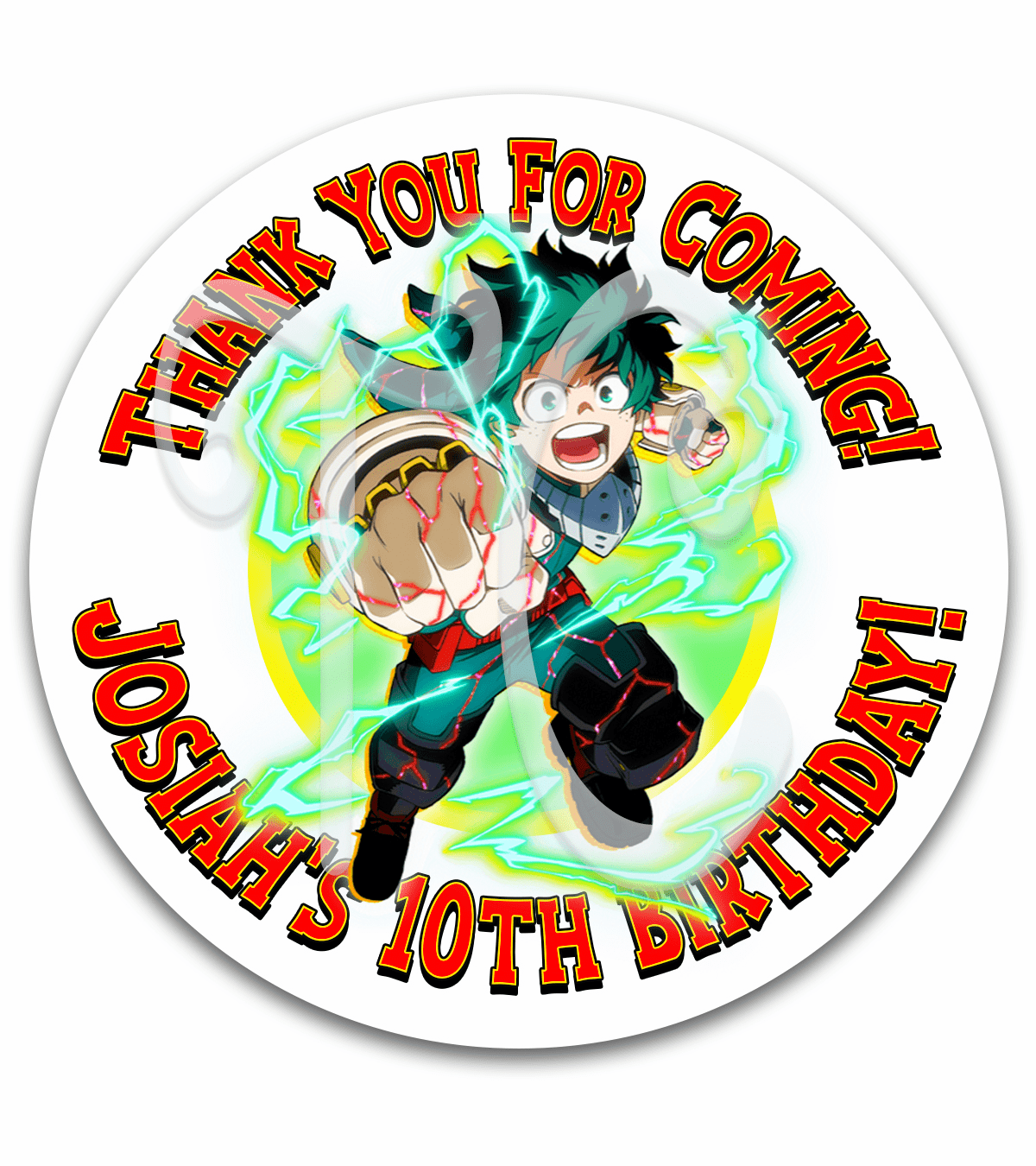 My Hero Academia Deku Birthday Party Favor Label Stickers - Anime Birthday Party Decorations
