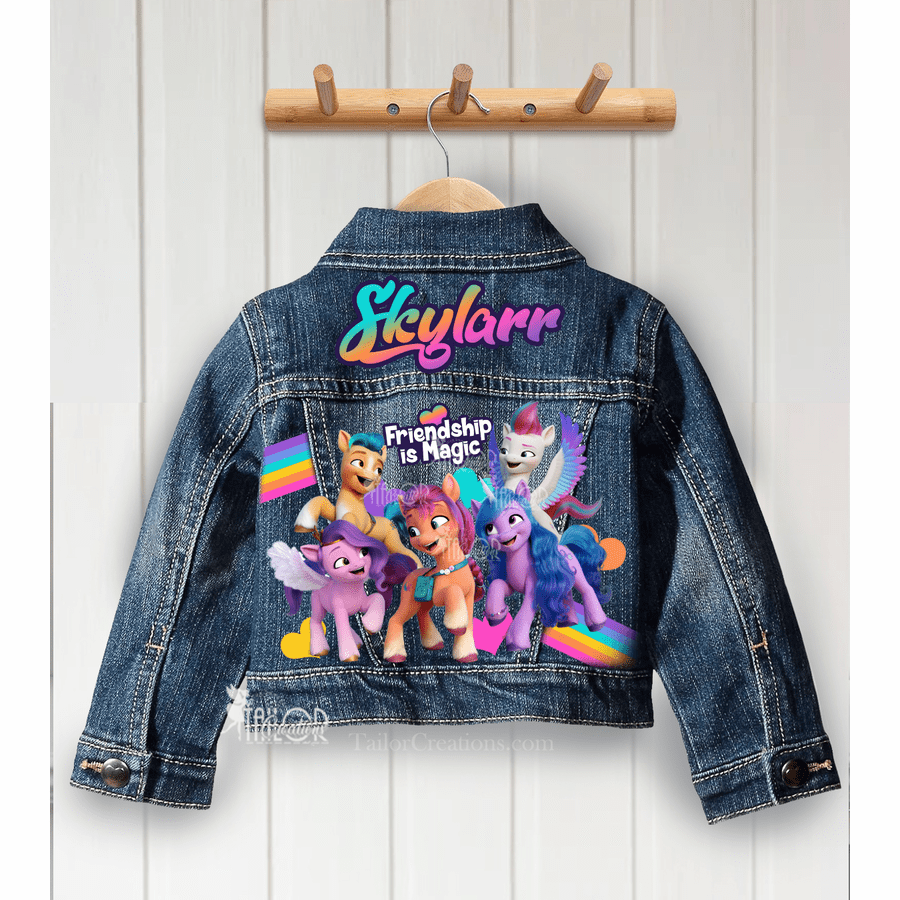 My Little Pony New Generation Custom Denim Jacket - Rainbow Custom Jean Jacket Kids