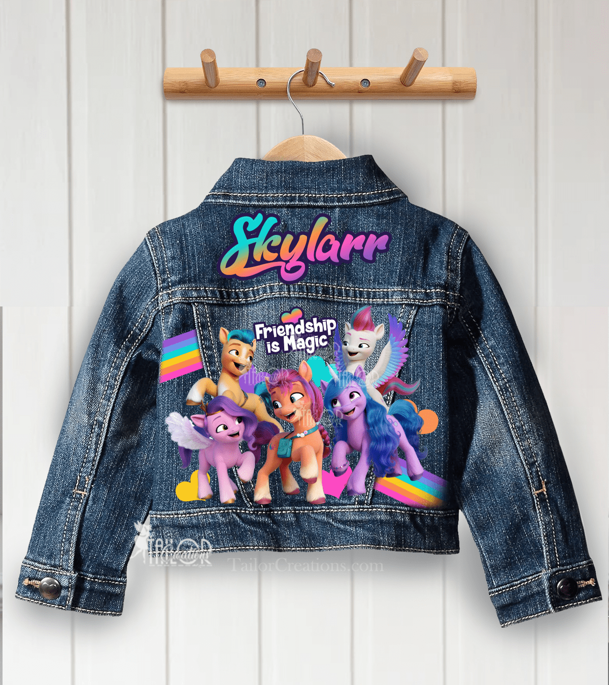 My Little Pony New Generation Custom Denim Jacket - Rainbow Custom Jean Jacket Kids