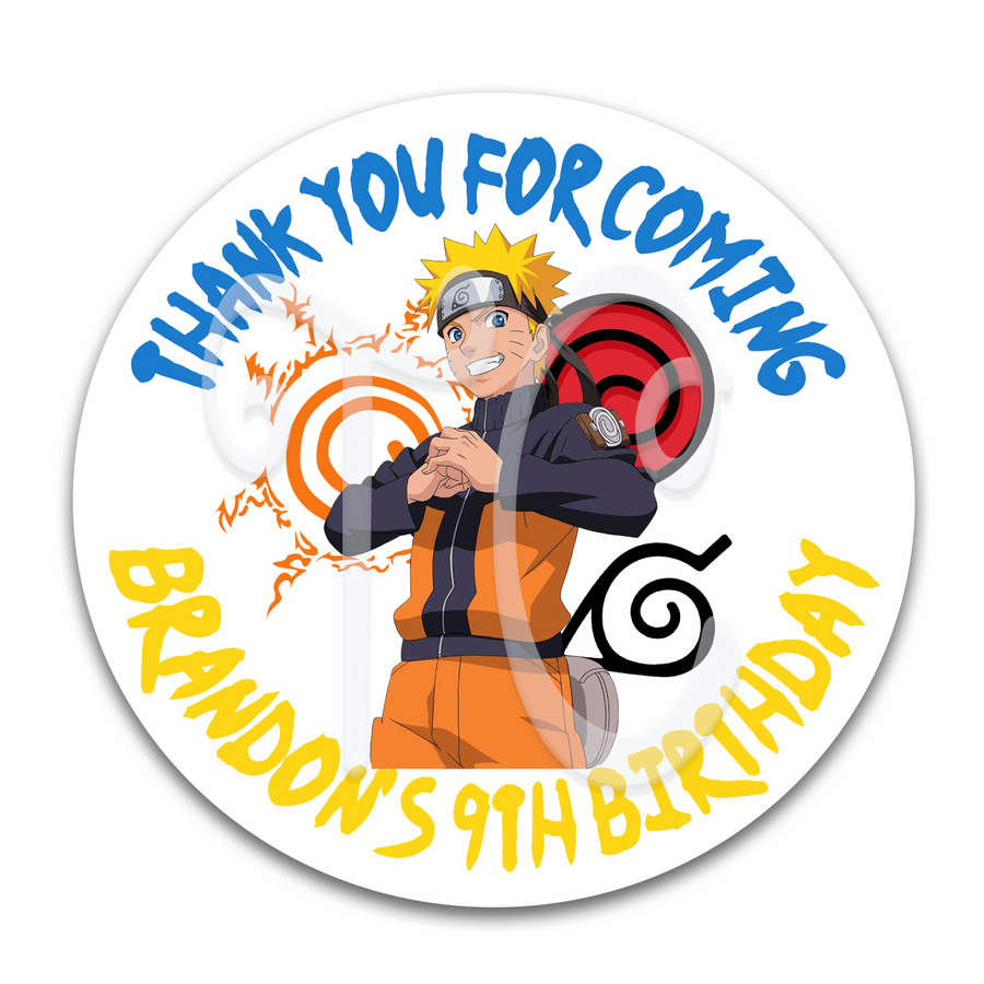 Naruto Akatsuki Custom Birthday Gift Tag Labels Stickers - Anime Birthday Party Stickers