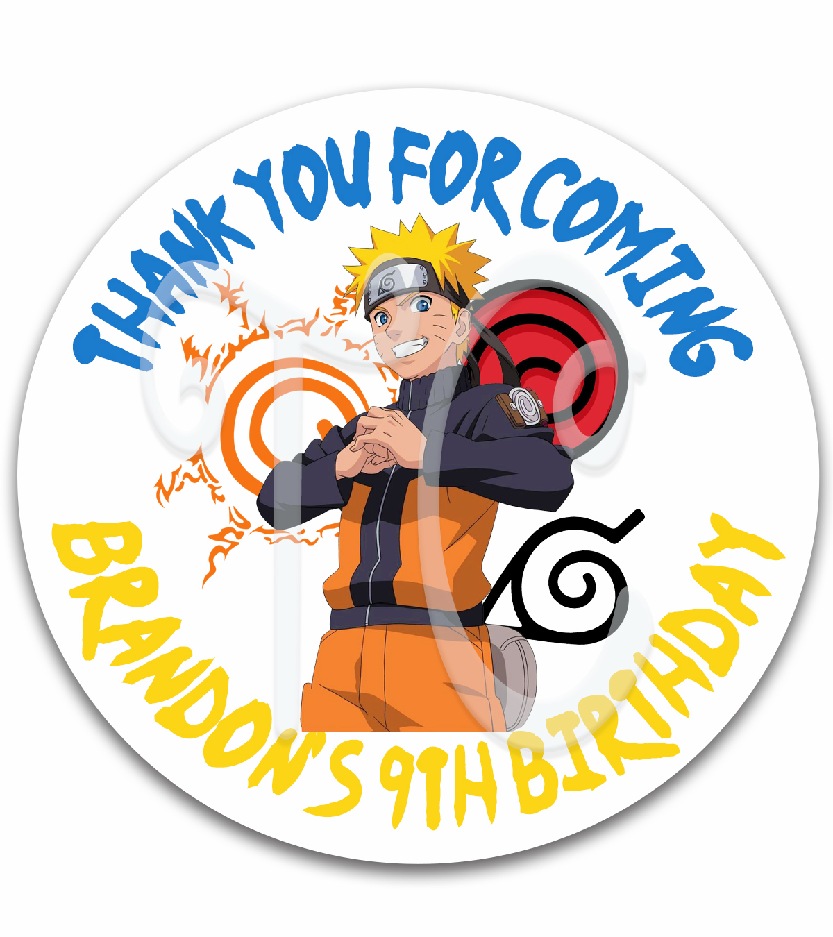 Naruto Akatsuki Custom Birthday Gift Tag Labels Stickers - Anime Birthday Party Stickers