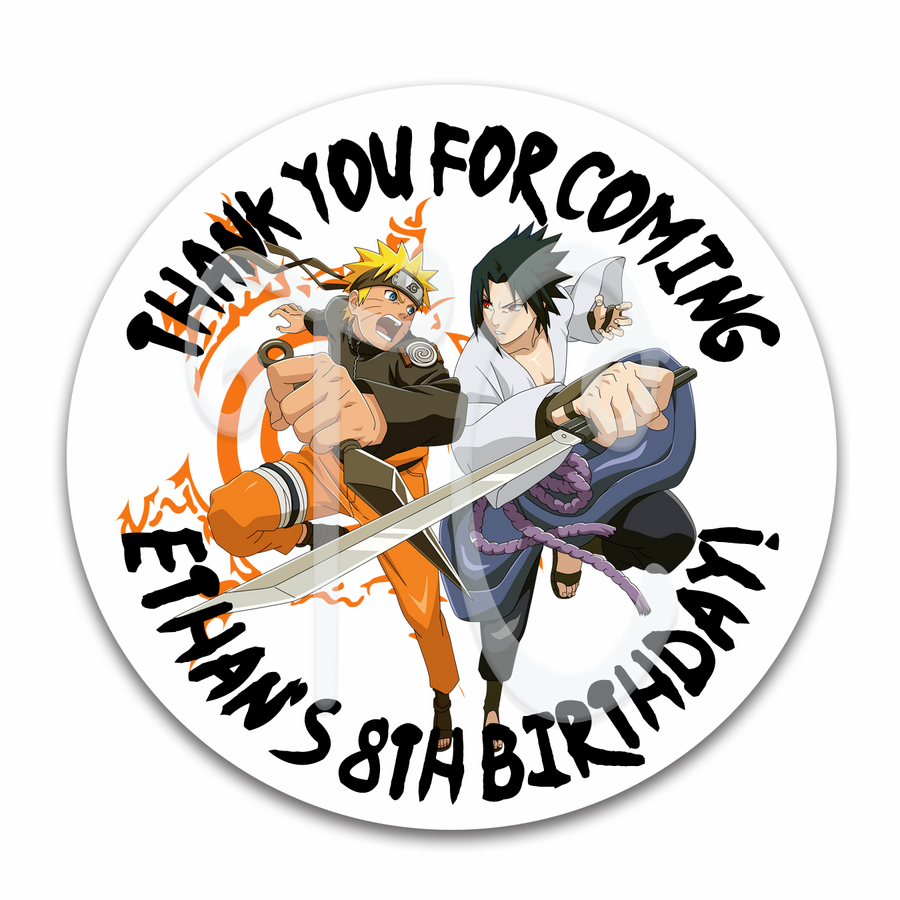 Naruto Akatsuki Personalized Birthday Gift Tag Labels Stickers - Naruto Birthday Name Sticker for Party