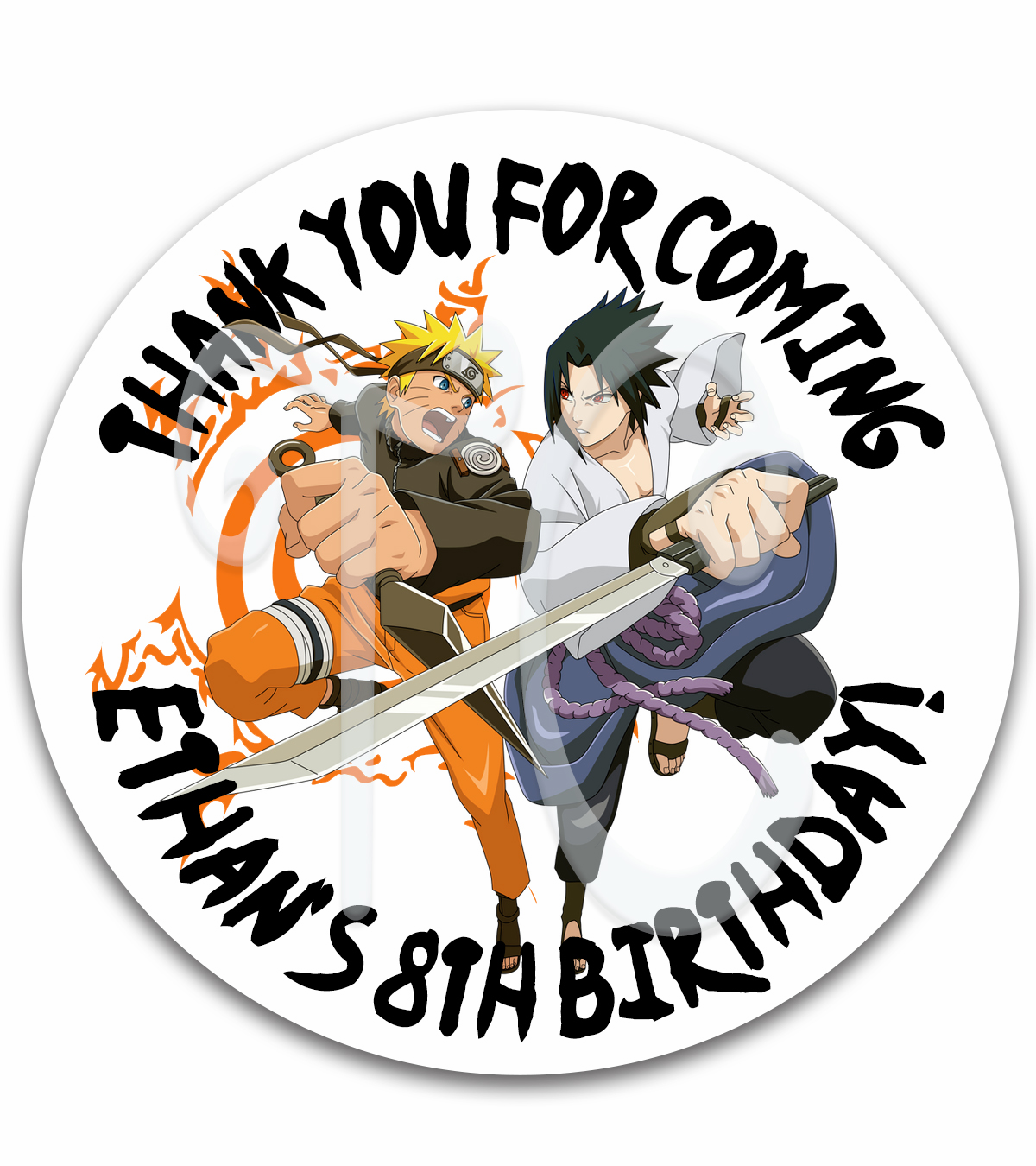 Naruto Akatsuki Personalized Birthday Gift Tag Labels Stickers - Naruto Birthday Name Sticker for Party