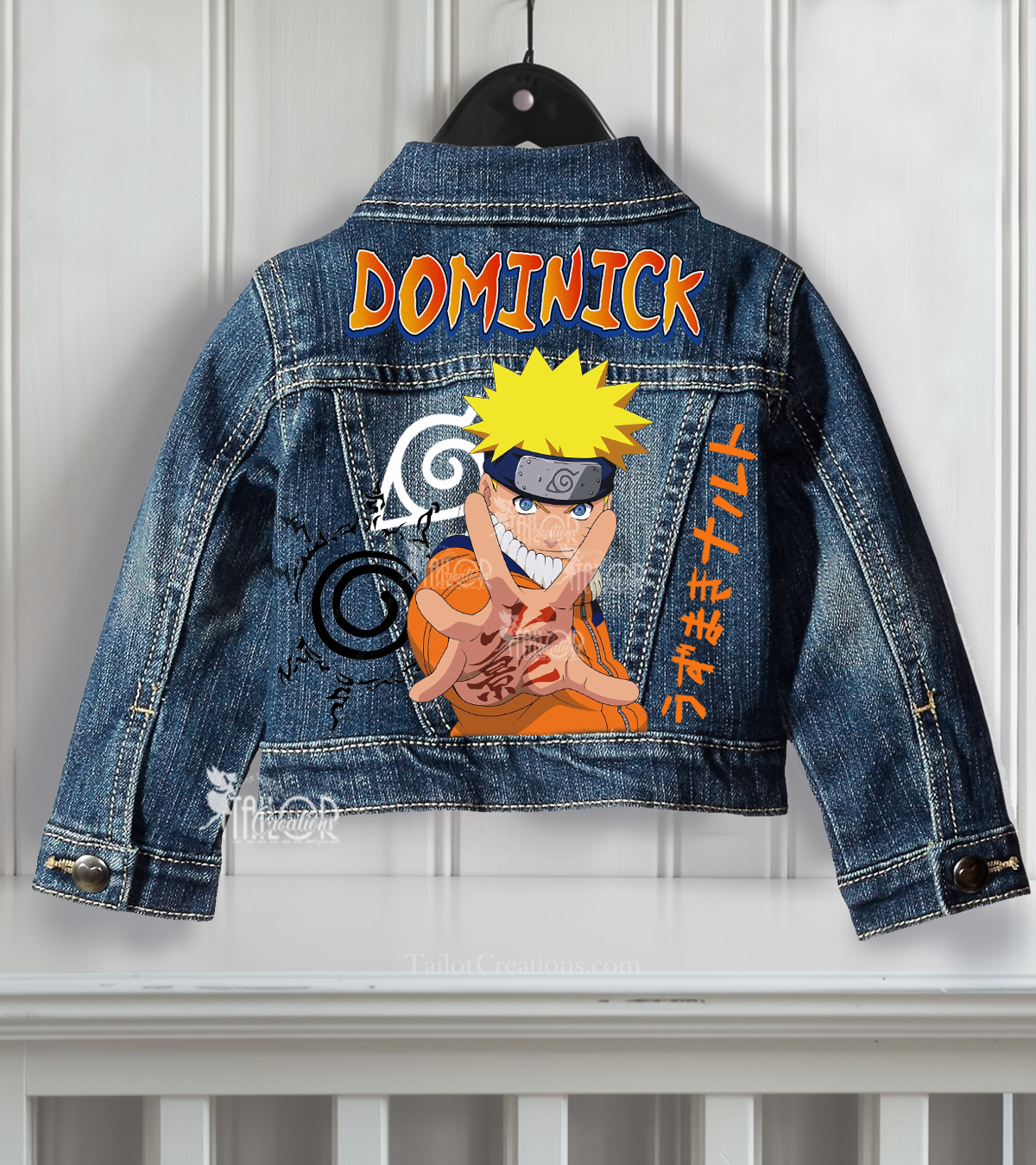 Naruto Custom Denim Jacket for Kids - Naruto Birthday Party Outfit Ideas Gift