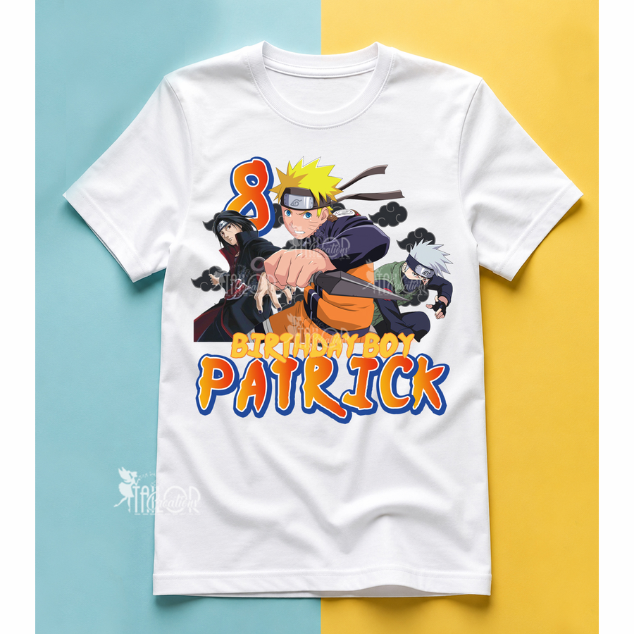 Naruto Personalized Birthday Party Tee Shirt for Kids - Naruto Birthday Party Outfit Ideas