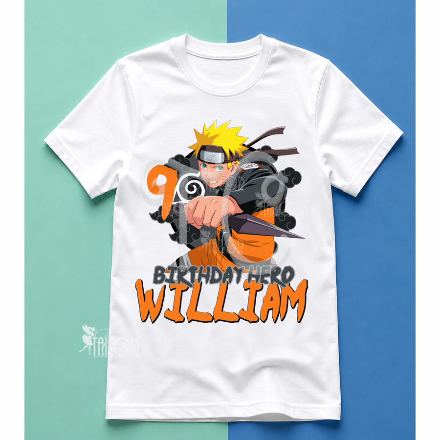 Naruto Personalized Birthday Party Tee Shirt for Kids - Naruto Birthday Party Outfit Ideas