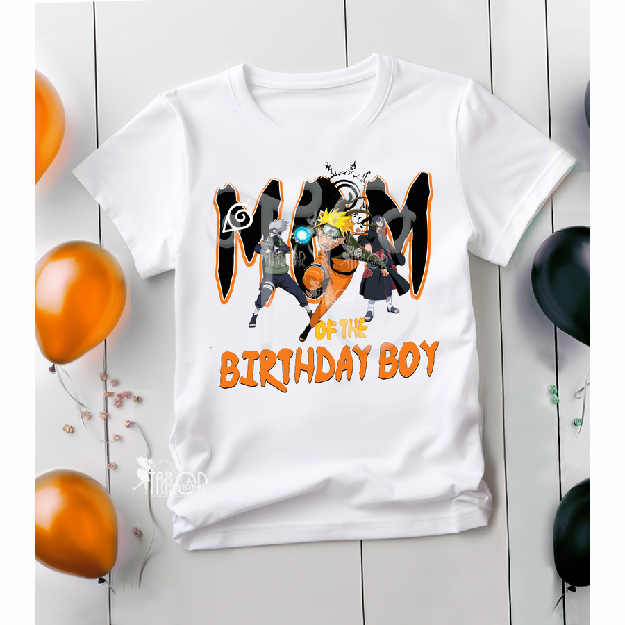 Naruto Personalized Matching Family Birthday Tee Shirt - Anime Matching Family Birthday Tees
