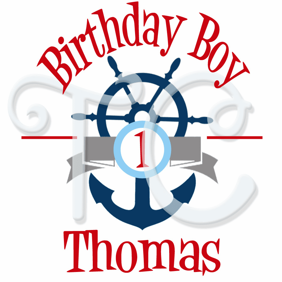 Nautical 1st Personalized Birthday T shirt