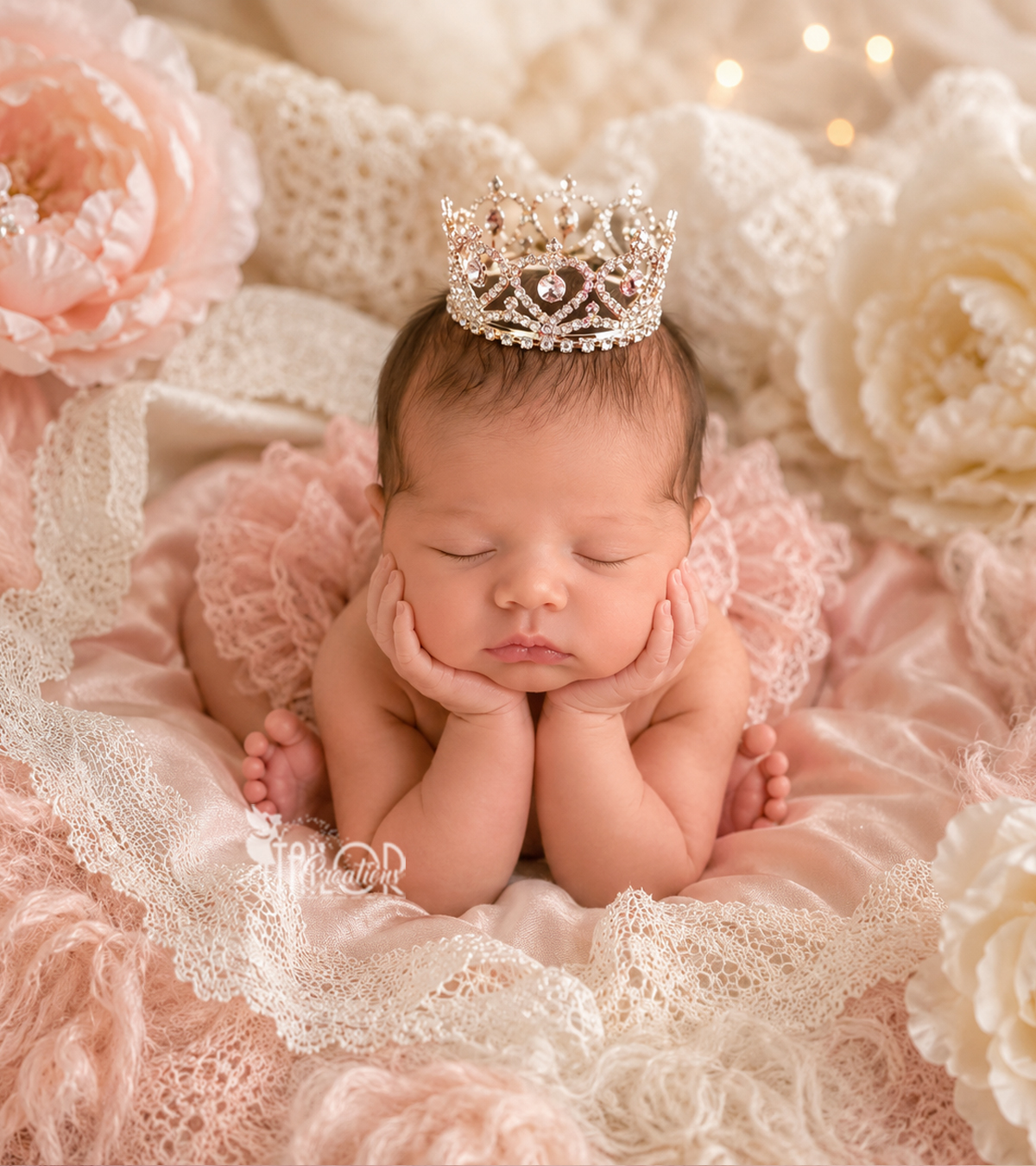 Newborn Baby Girl Silver Crown Tiara - First Birthday Baby Girl Mini Crown