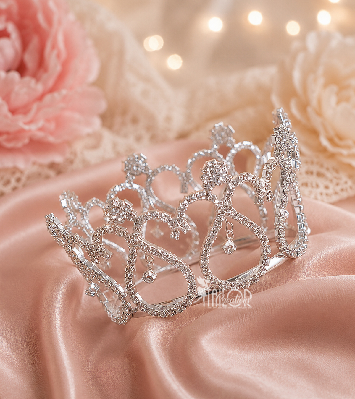 Newborn Silver Rhinestone Tiara Crown - Crystal Baby Crown Newborn Photography Prop
