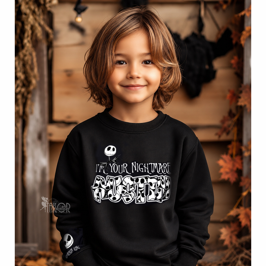 Nightmare Before Christmas Custom Name Sweatshirt - Jack Skellington Cozy Sweatshirt for Kids