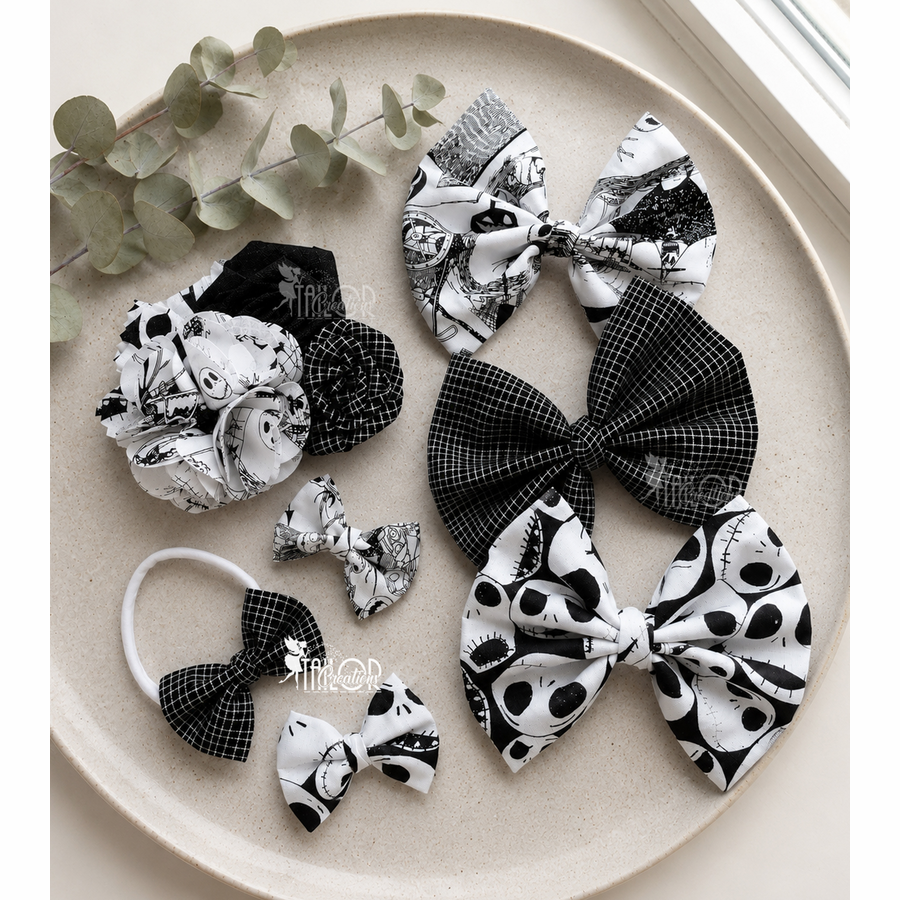 Nightmare Before Christmas Jack Skellington Hair Bow - Nightmare Before Christmas Toddler Baby Girl Headband