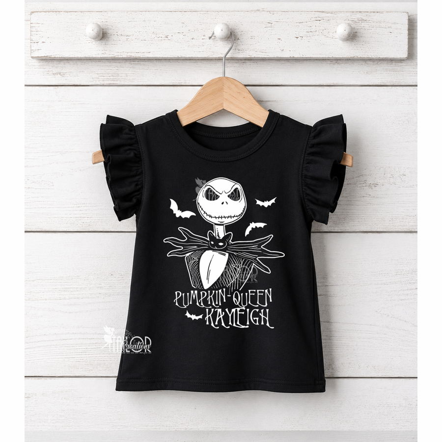 Jack Skellington Custom Name Tee Shirt - Nightmare Before Christmas Custom Outfit for Girls Ideas