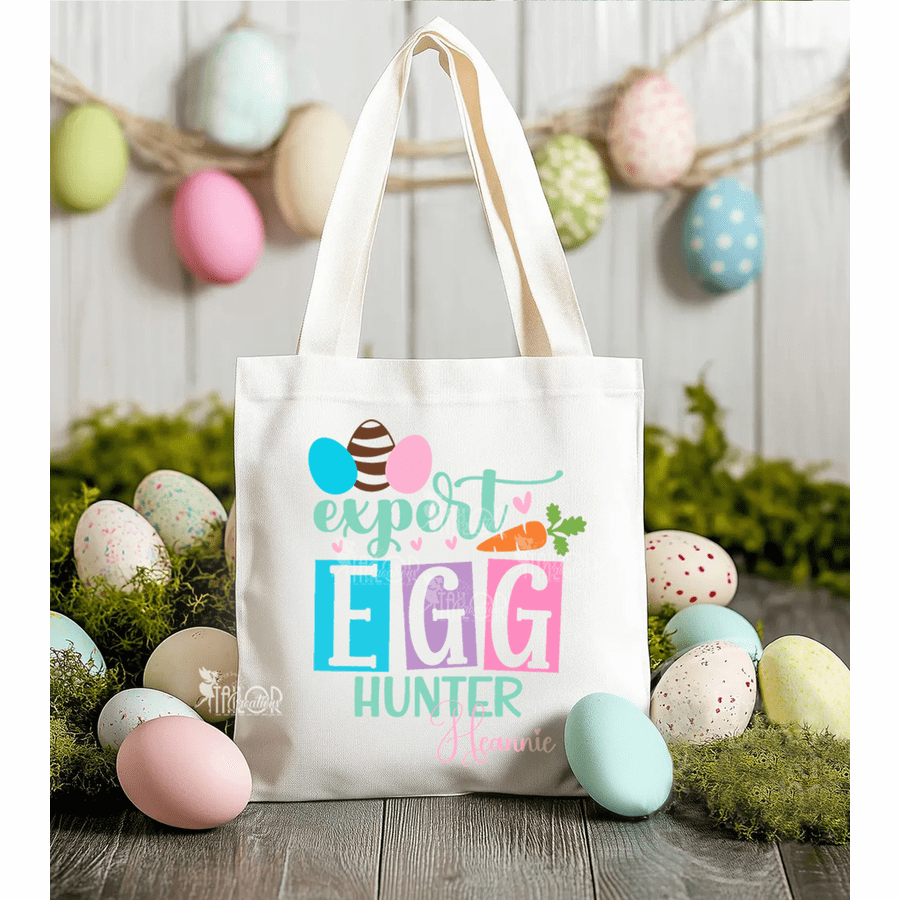 Official Easter Egg Hunter Crew Personalized Tote Bag - Egg Hunt Custom Name Tote Bag