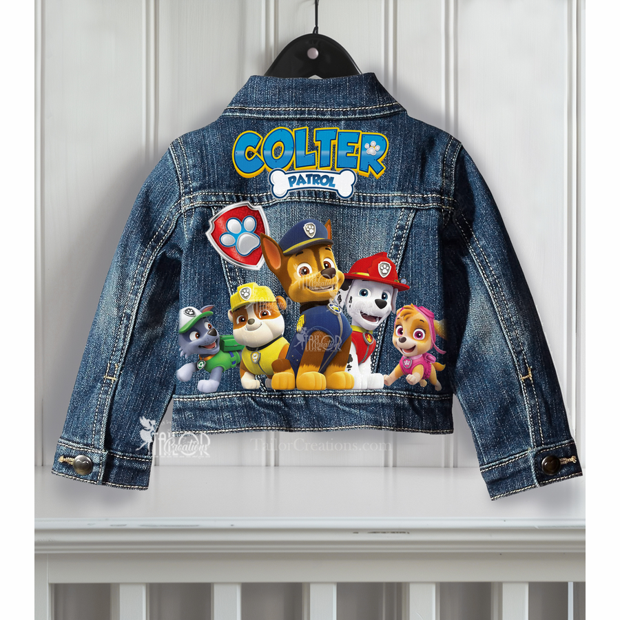 Paw Patrol Jean Jacket, Kids Personalized Jean Jacket, Boys Jacket