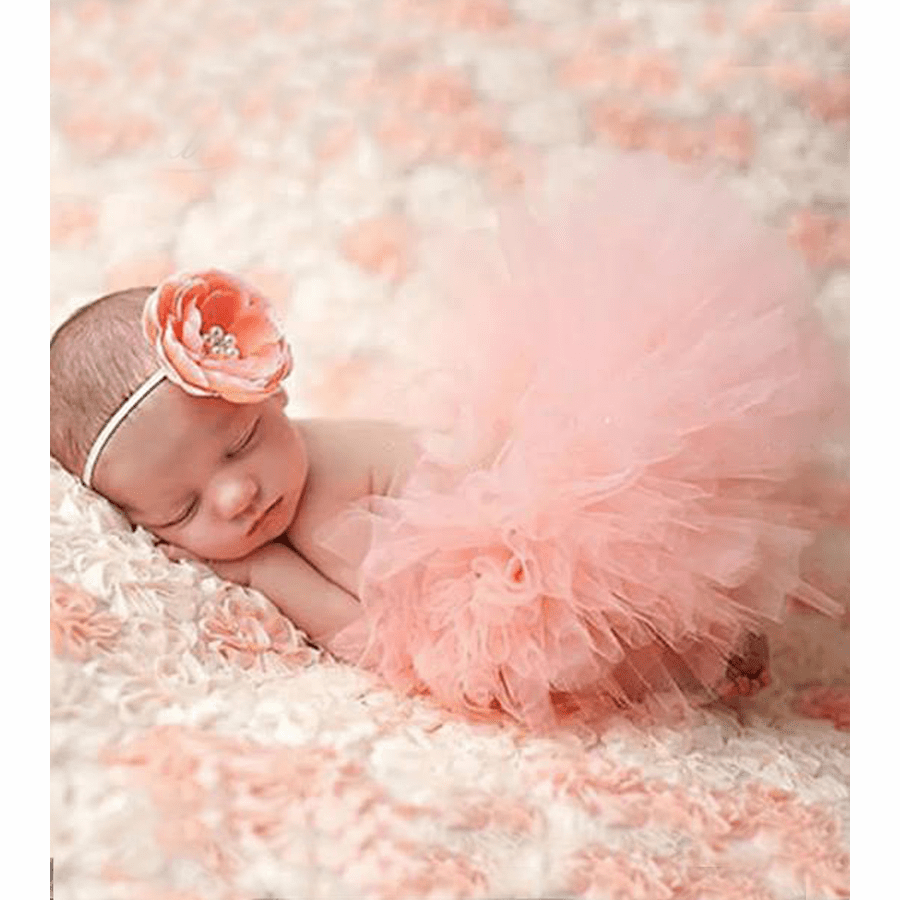 Peach Newborn Tutu Dress Set - Newborn Tutu and Headband