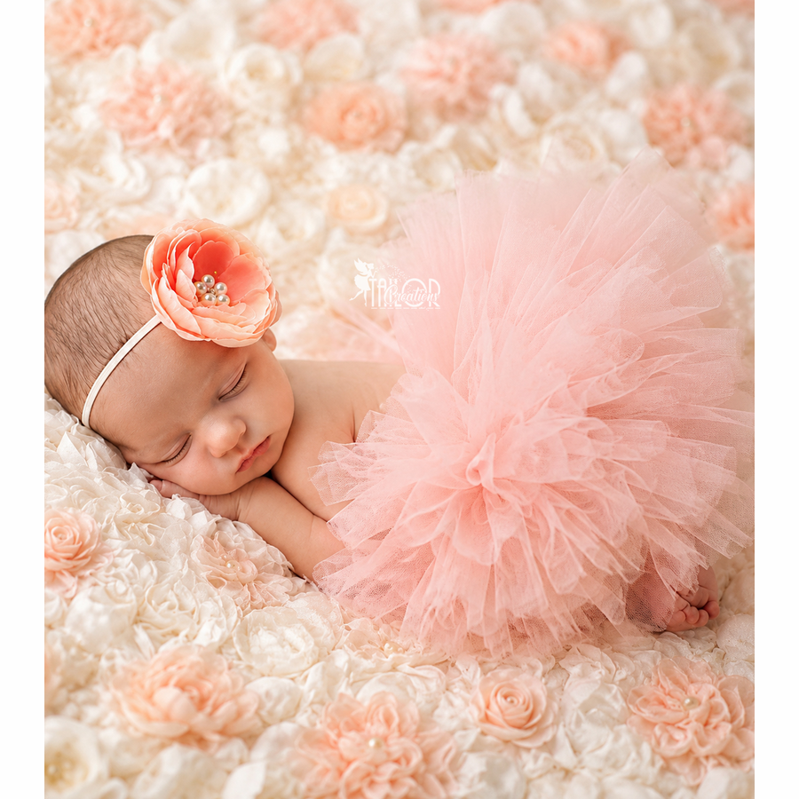 Peach Newborn Tutu Dress Set - Newborn Tutu and Headband
