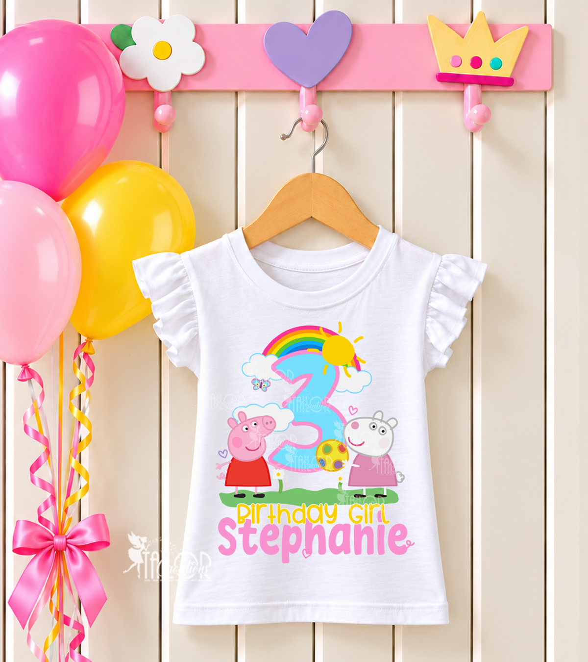 Peppa Pig and Suzy Birthday Tee Shirt - Personalized Peppa Pig Birthday Party Shirt Girl