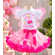 Peppa Pig Fairy Birthday Pettiskirt Tutu Outfit - Petti Coat and Denim Jacket Birthday Outfit