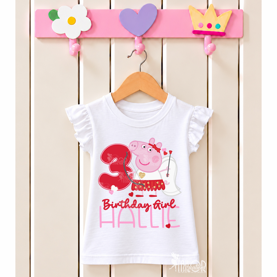 Princess Peppa Pig Fairy Personalized Birthday T Shirt - Peppa Pig Cupid Party Shirt