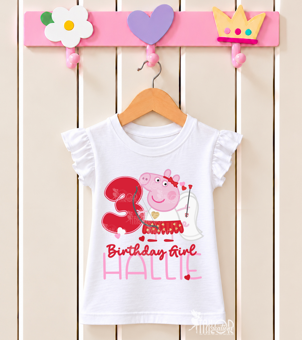 Princess Peppa Pig Fairy Personalized Birthday T Shirt - Peppa Pig Cupid Party Shirt