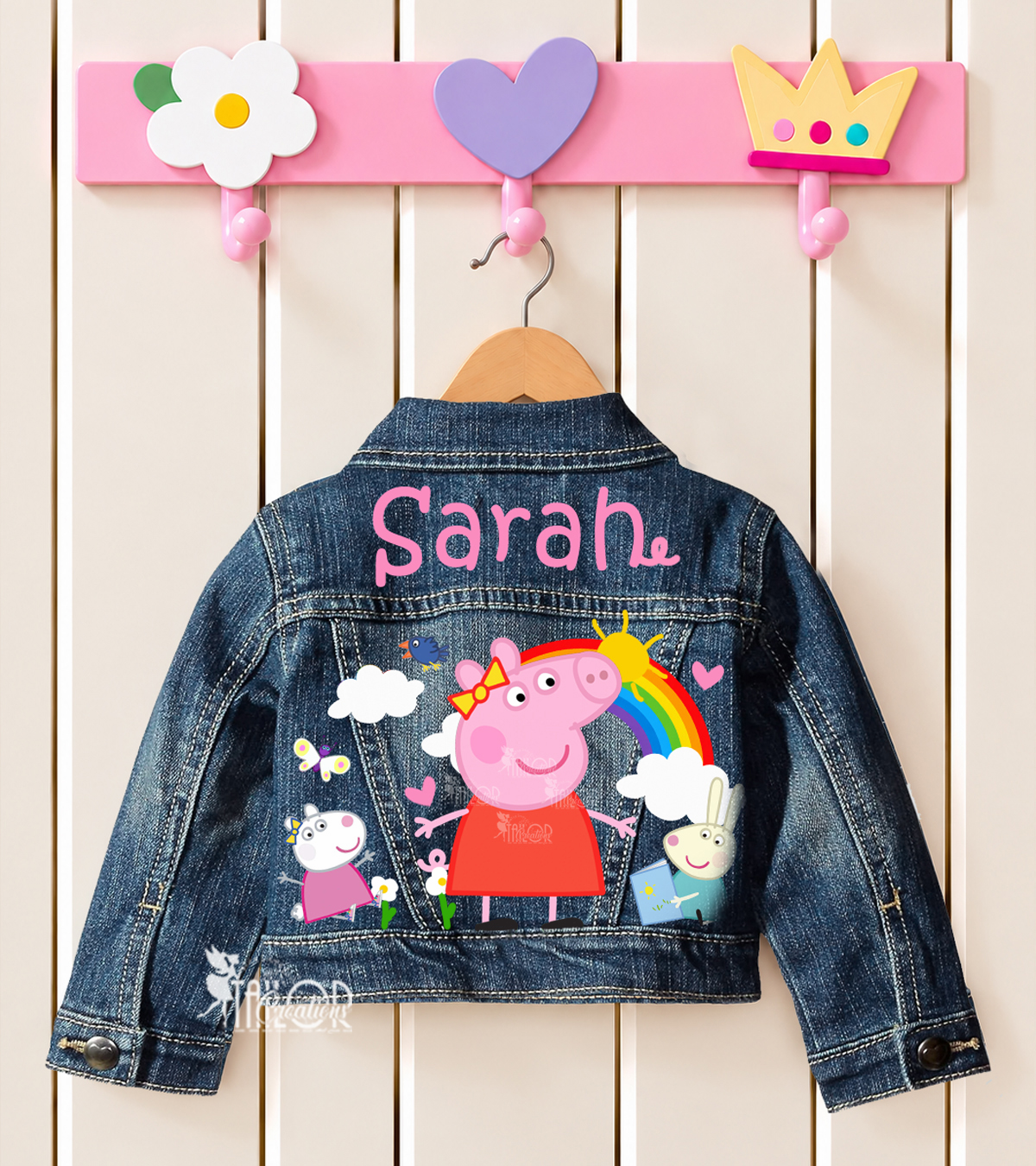 Peppa Pig Personalized Denim Jacket - Peppa Pig Birthday Denim Jacket Outfit