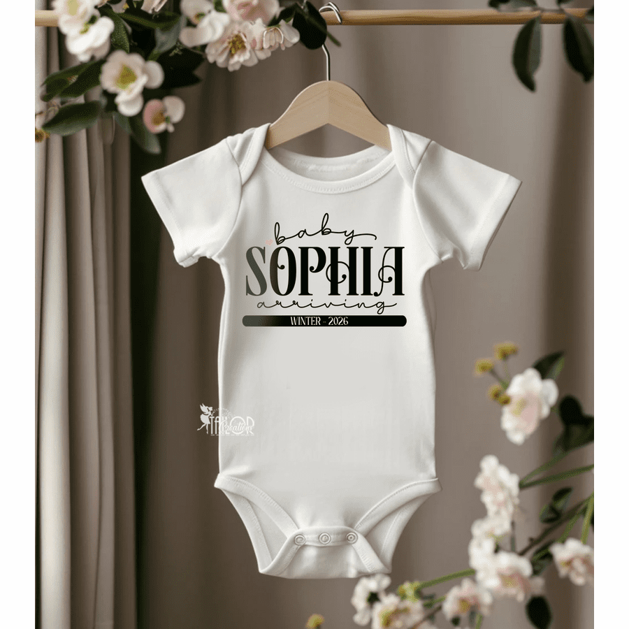Personalized Baby Name Announcement Onesie Gift Box - Baby Announcement Onesie