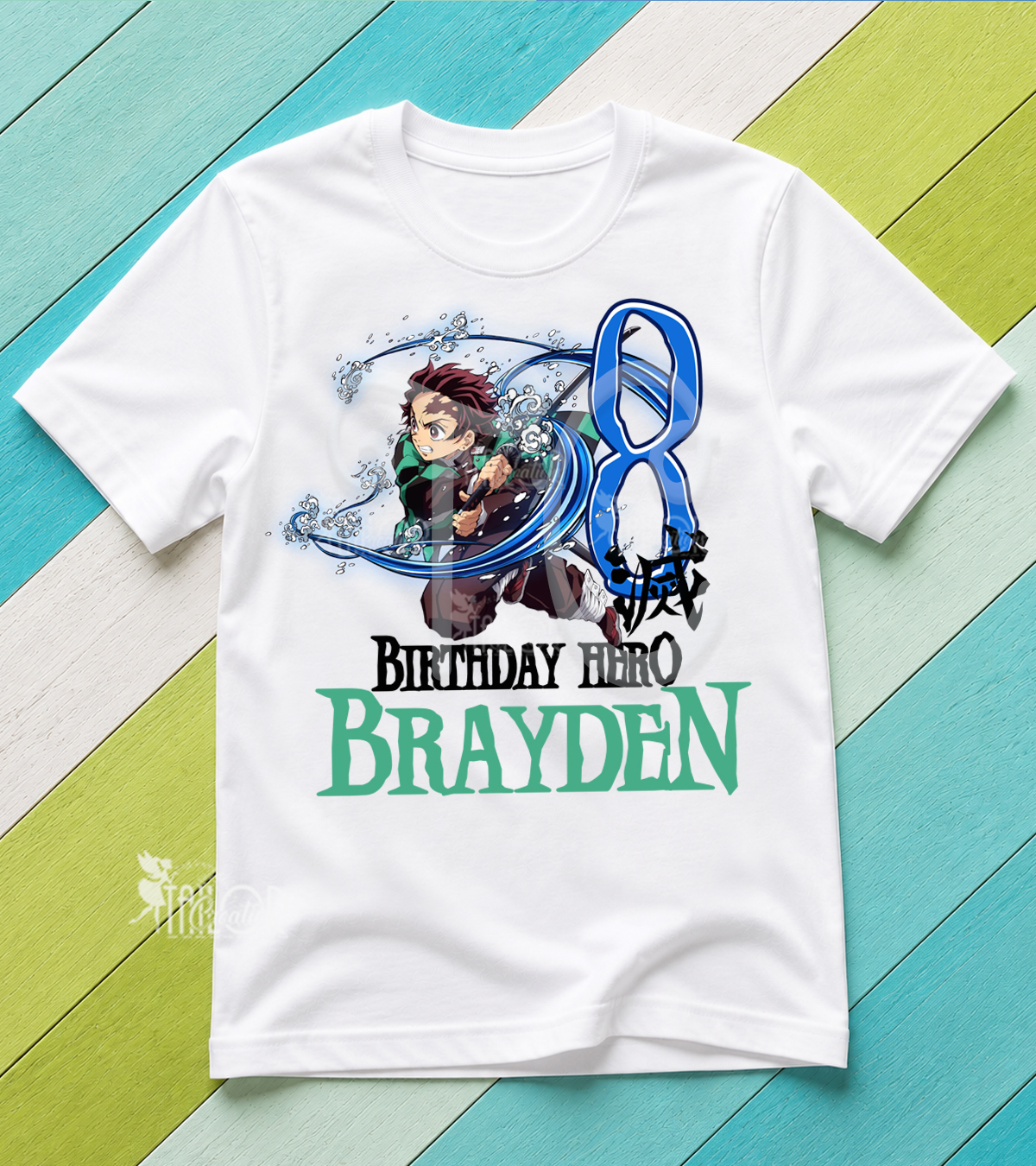 Personalized Denom Slayer Birthday Party Tee Shirt for Kids - Denom Slayler Birthday Outfit Kids