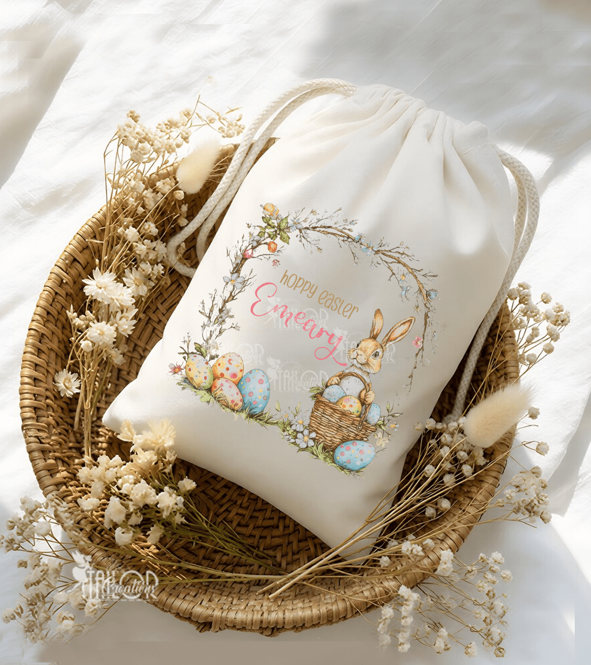 Personalized Easter Bunny Sack - Personalized Easter Gift Basket Bag - Child's Storage Bag