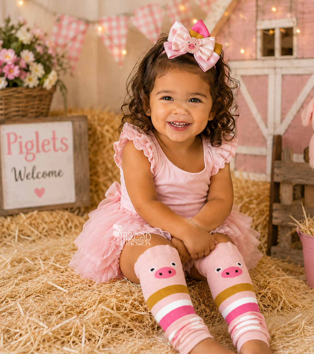 Pig Leg Striped Warmers Baby Toddler Animal Print - Pink Farm Animal Leg Warmers