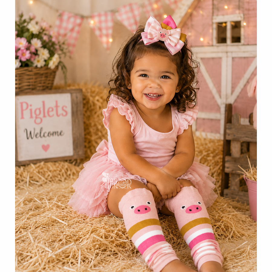 Pig Leg Striped Warmers Baby Toddler Animal Print - Pink Farm Animal Leg Warmers