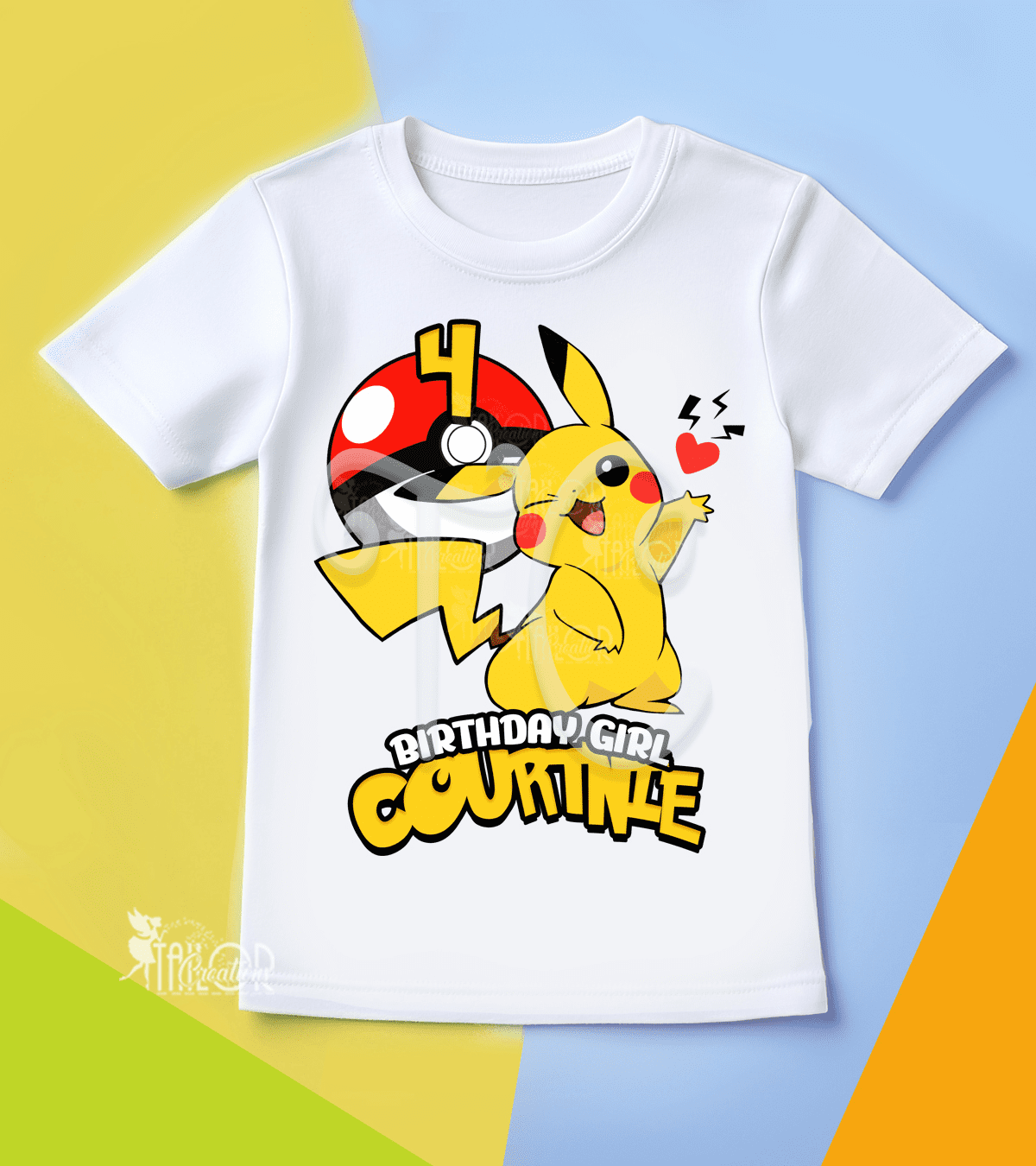 Pikachu Birthday Party Tee Shirt for Girls - Anime Pokemon Pikachu Outfit for Girls