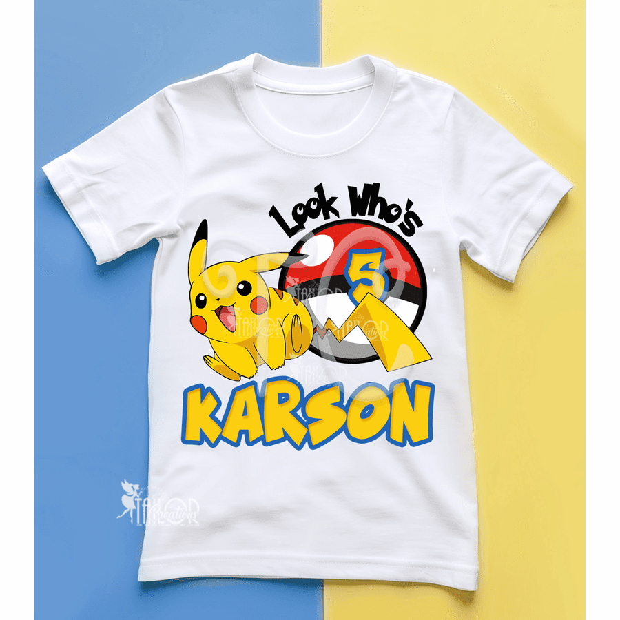 Pikachu Shirt Kids - Pikachu Birthday Outfit for Boys - Anime Birthday Outfit