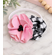 Pink & Black Fabric Flower Cluster Hair Clip for Toddler Girl - Pink & Black Baby Girl Gift Set