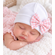 Pink Gingham Bow Newborn Baby Girl Hospital Hat - Pink Custom Name Baby Girl Hat