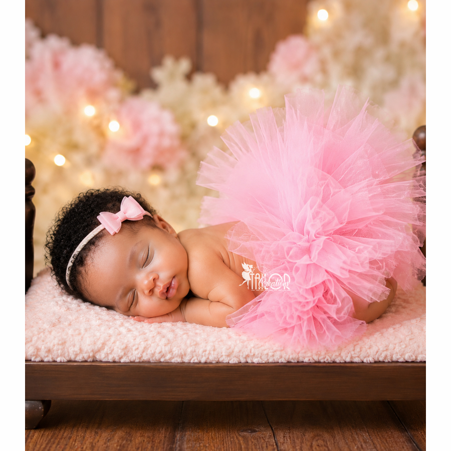 Pink Princess Newborn Baby Girl Tutu Headband Set - Baby Girl Coming Home Outfit