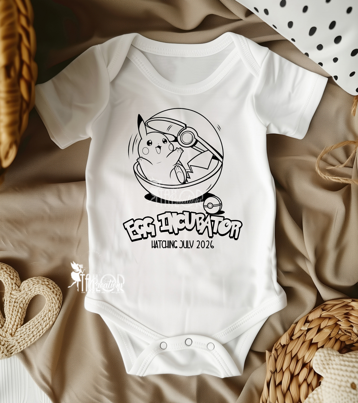Pokemon Baby Onesie Announcement Bodysuit Gift Box - Personalize Anime Pikachu Baby Onesie