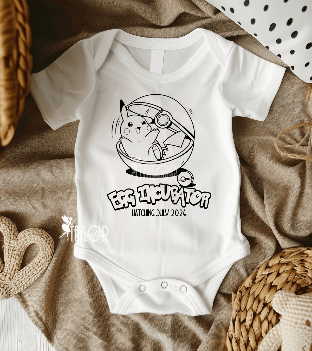 Pokemon Baby Onesie Announcement Bodysuit Gift Box - Personalize Anime Pikachu Baby Onesie