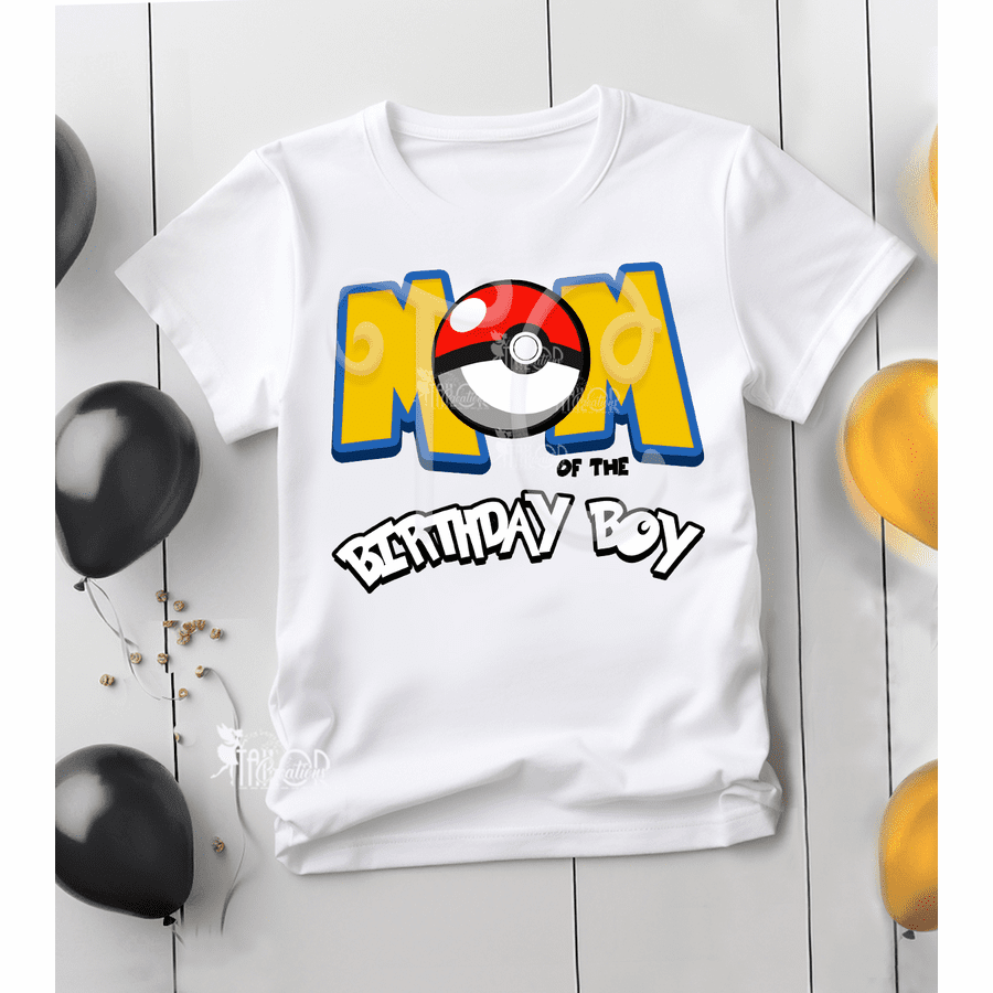 Pokemon Ball Matching Family Birthday Party Tee Shirts Adult - Anime Matching Family Outfits