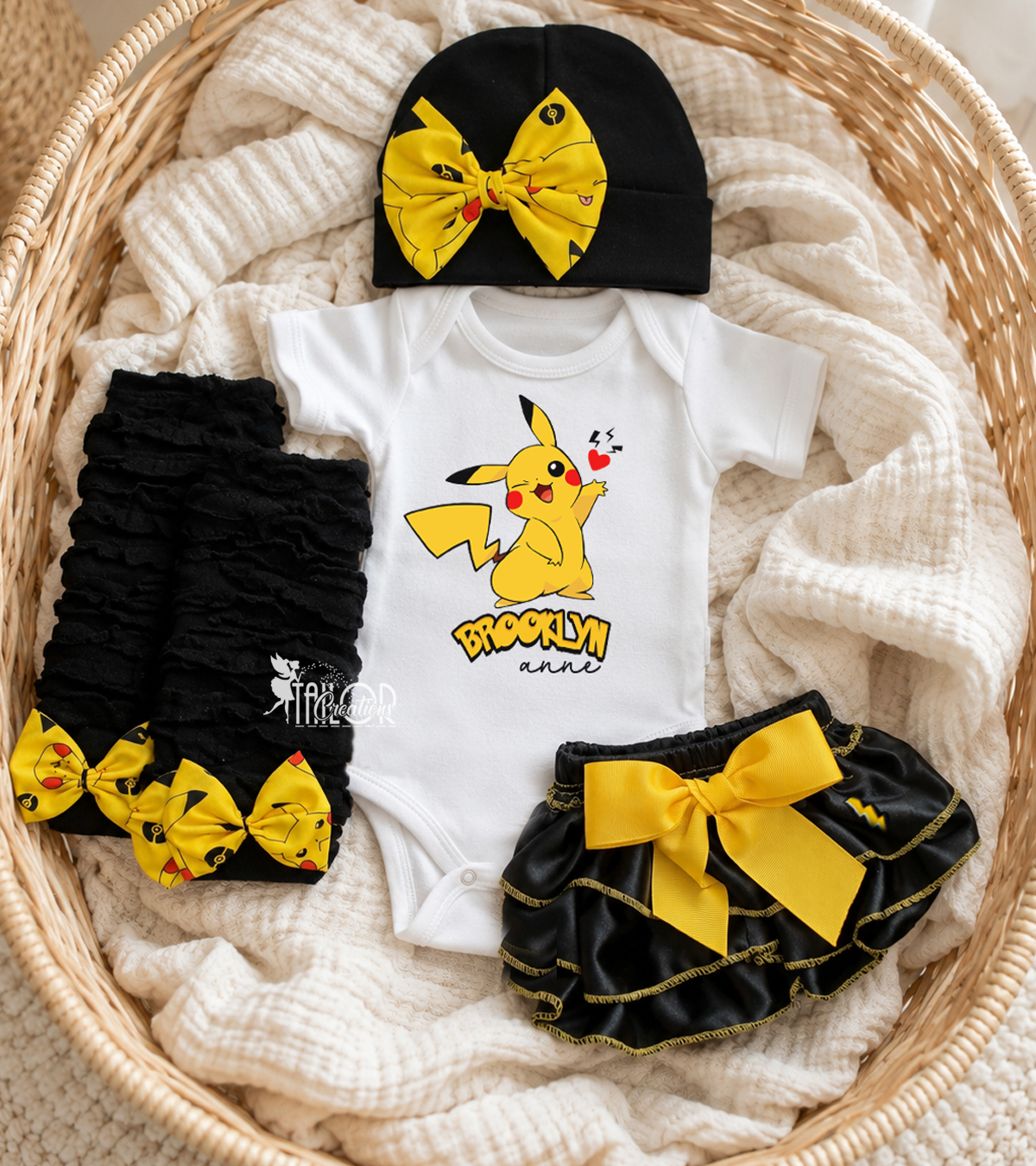 Pokemon Custom Baby Girl Outfit Bodysuit Gift Box - Pokemon baby shower gift box for girls