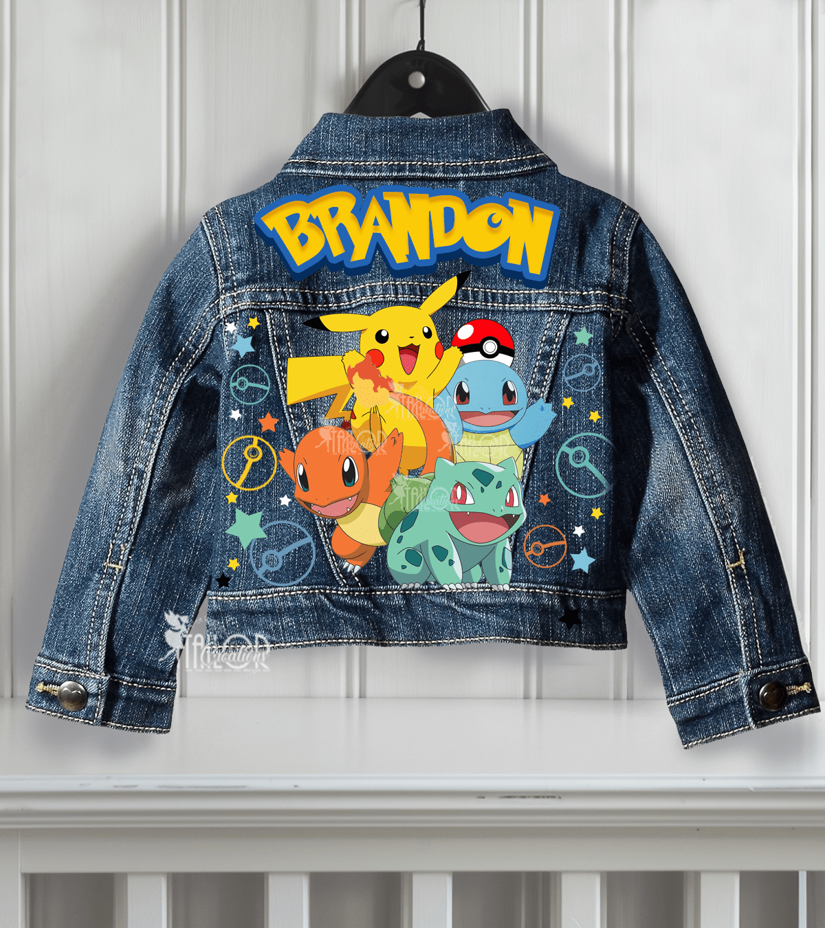 Pokemon Denim Jacket  - Anime Denim Jacket for Toddler Kids Adult Gift 