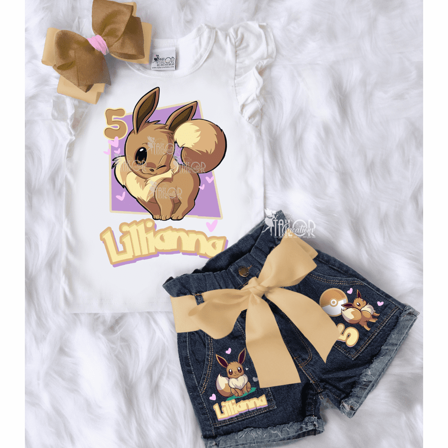 Pokemon Eevee Birthday Party Outfit - Pokemon Girls Birthday Outfit Toddler Youth