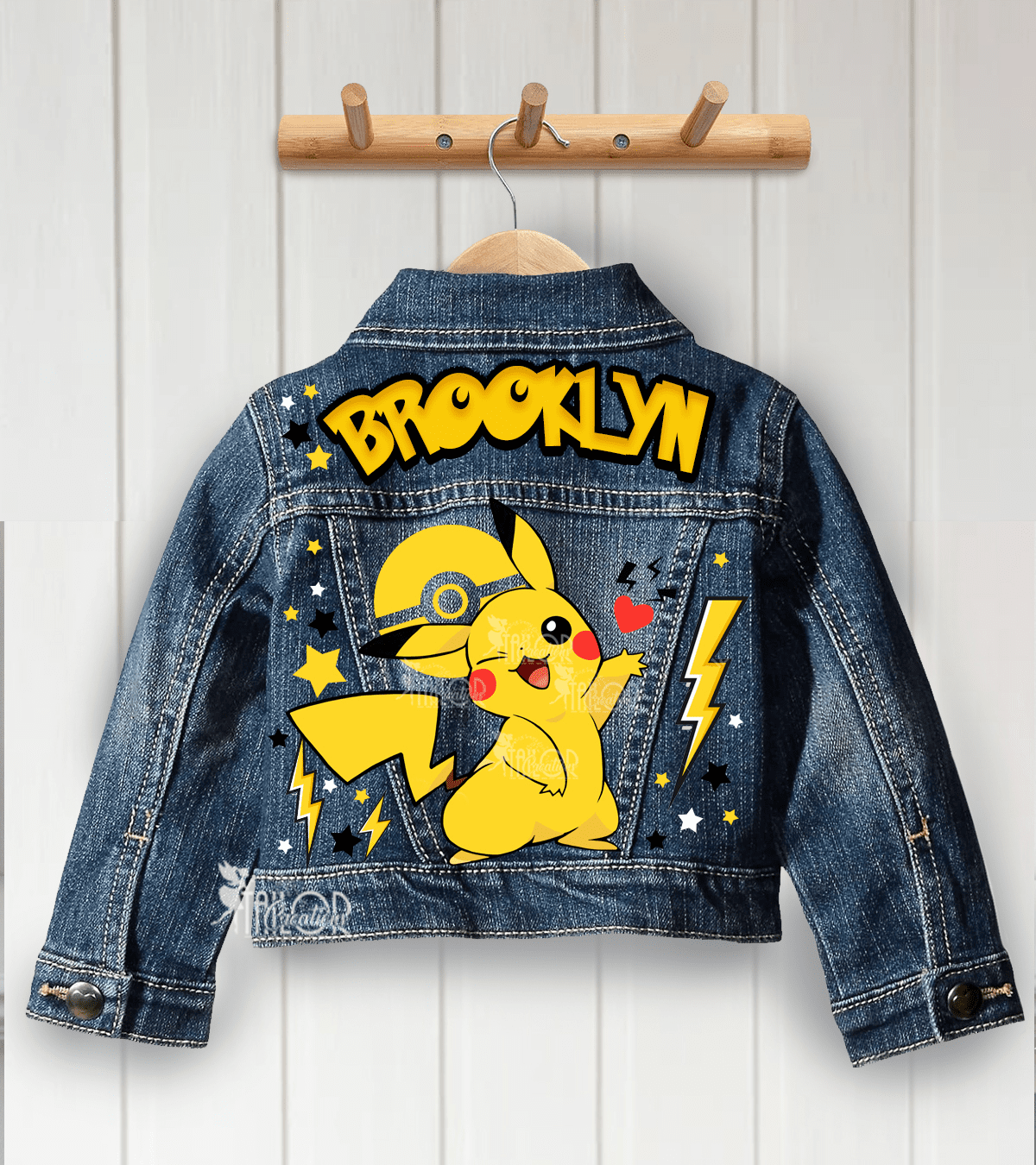 Pokemon Pikachu Denim Jacket Kids Gift - Anime Custom Denim Jacket Kids Adults