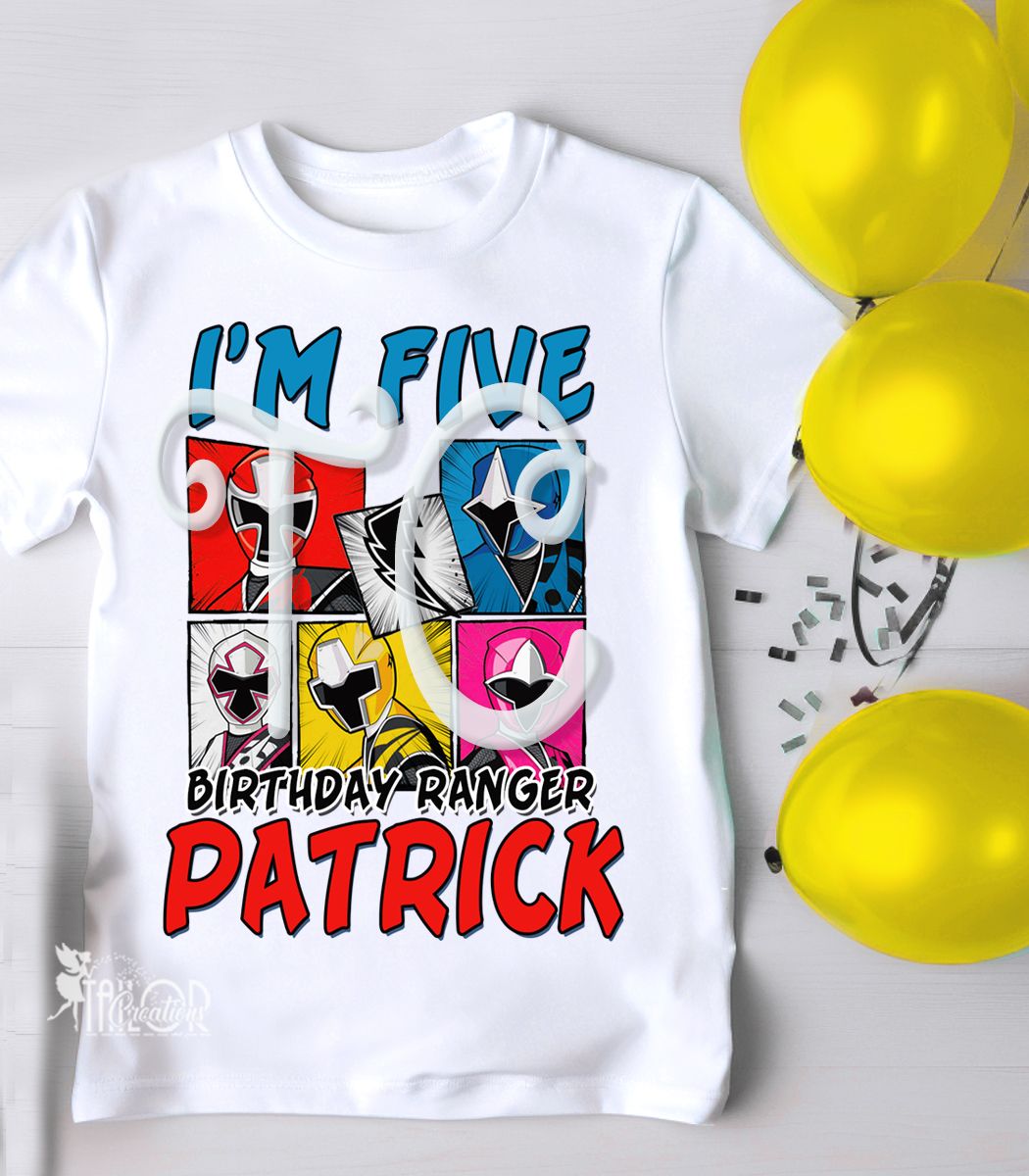 Power Rangers Birthday Shirt, Custom Power Rangers Tee, Ninja Steel ...