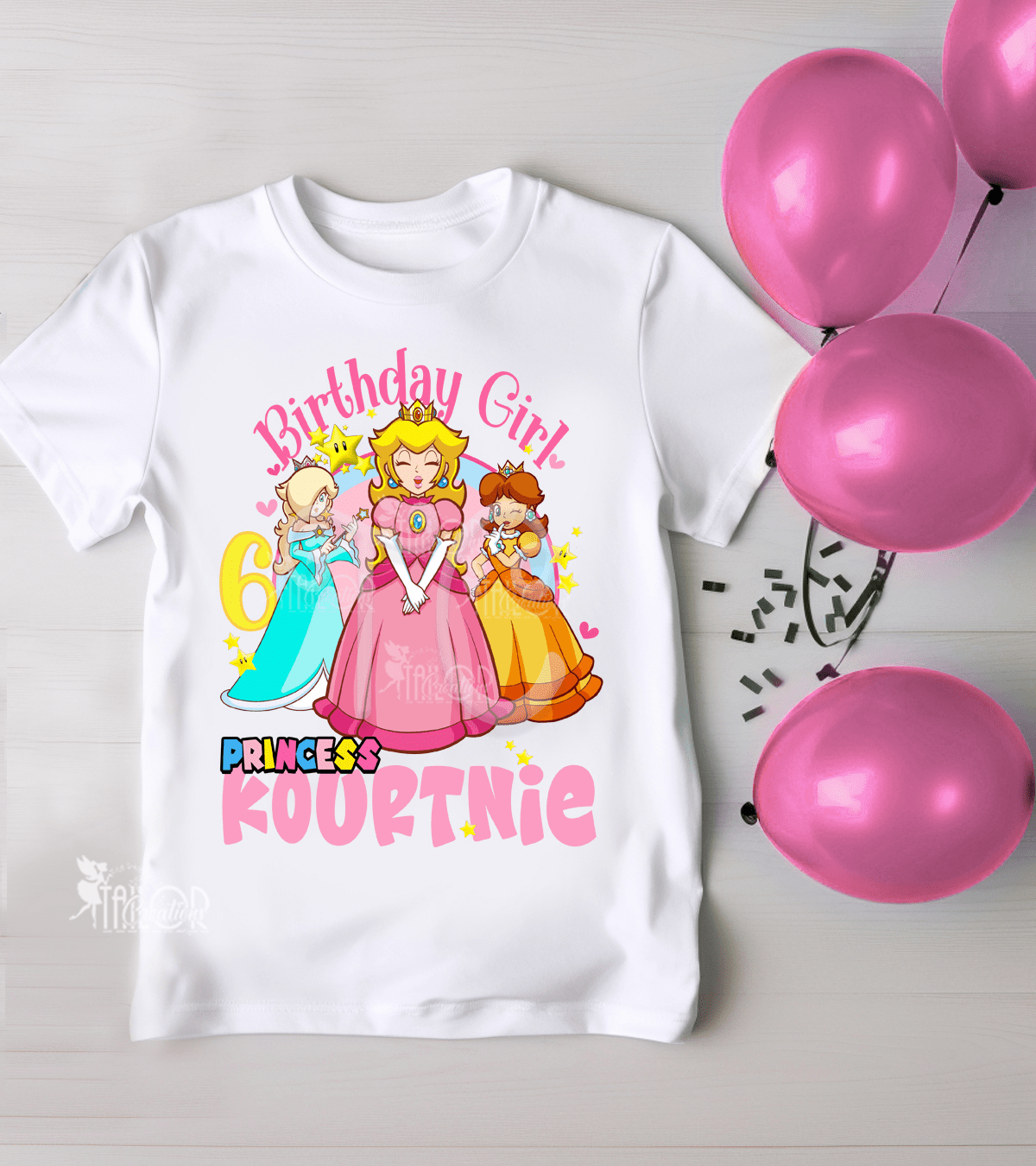 Princess Peach, Rosalina and Daisy Birthday Shirt - Princess Peach Birthday Outfit