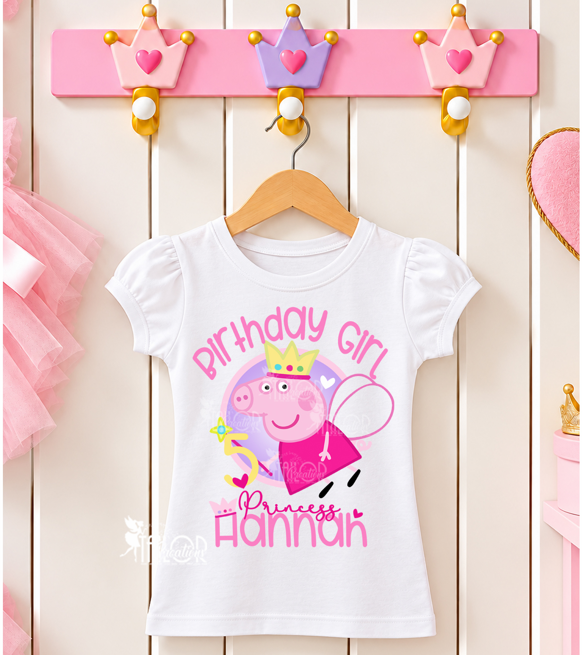 Princess Peppa Pig Fairy Personalized Birthday T Shirt - Peppa Pig Birthday Party Outfit Ideas